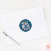 8 jaar oud 8 jaar oud vioolmeisje Rainbow Ronde Sticker (Envelop)