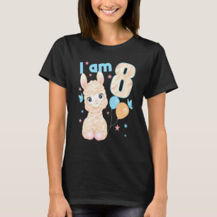 8 jaar oud 8 verjaardag outfit jongen meisje lama t-shirt