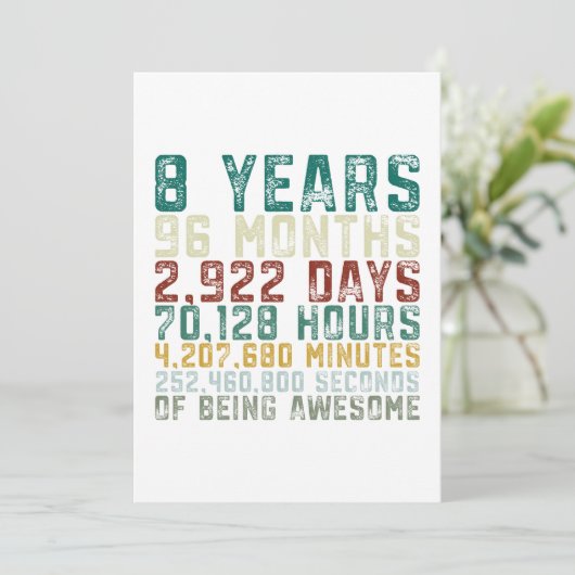  8 jaar oud 8e geboortecymeisje feestdagenkaart (Staand voorkant)