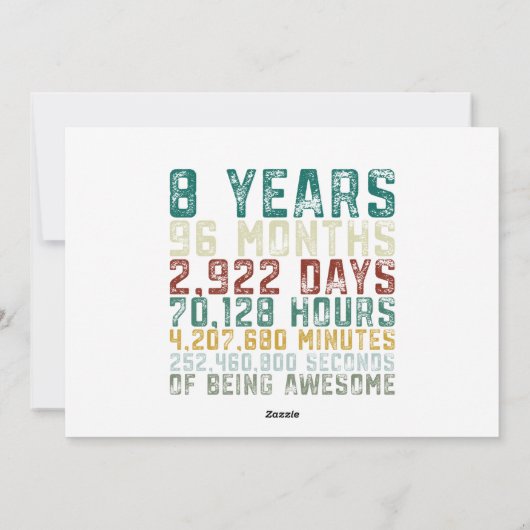  8 jaar oud 8e geboortecymeisje feestdagenkaart (Achterkant)