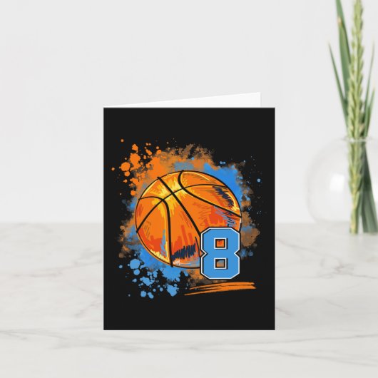 8 jaar oud 8e verjaardag Basketball Kaart (Voorkant)