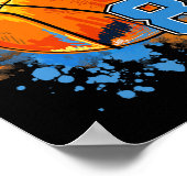 8 jaar oud 8e verjaardag Basketball Poster (Hoek)