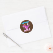 8 jaar oud 8e verjaardag meisje Dinosaur t Rex Ronde Sticker (Envelop)