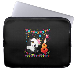 8 jaar oud 8e verjaardag panda eenhoorn meisje cad laptop sleeve