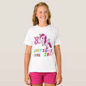 8 jaar oud 8e verjaardag Unicorn Shirt Girl (Voorkant volledig)