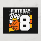 8 Jaar Oud Basketbal Party Thema 8e Verjaardag Jon Briefkaart (Voorkant)