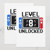 8 jaar oud cadeauniveau 8e verjaardag Jongen video Kaart (Voorkant / Achterkant)