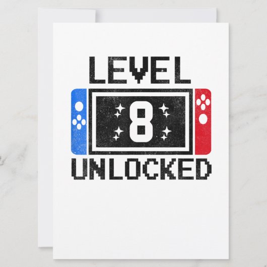 8 jaar oud cadeauniveau 8e verjaardag Jongen video Kaart (Achterkant)