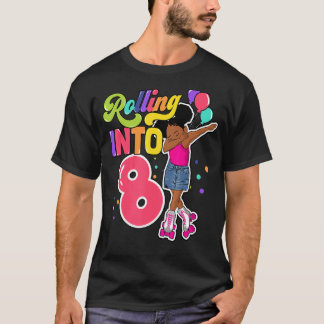 8 jaar oud Dabbing Roller Schaats 8th T-shirt