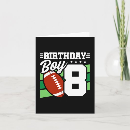 8 Jaar Oud Football Party Thema 8e Verjaardags Jon Kaart (Voorkant)