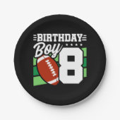 8 Jaar Oud Football Party Thema 8e Verjaardags Jon Papieren Bordje (Voorkant)