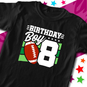 8 Jaar Oud Football Party Thema 8e Verjaardags Jon T-shirt