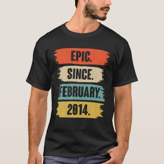 8 jaar oud geschenk - Epic sinds februari 2014 8e  T-shirt (Voorkant)