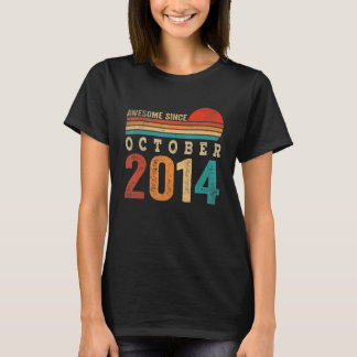 8 jaar oud Geweldige sinds oktober 2014 8th Birthd T-shirt