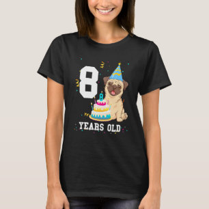 8 jaar oud Hondenliefhebber Pug Kinderen jongens T-shirt