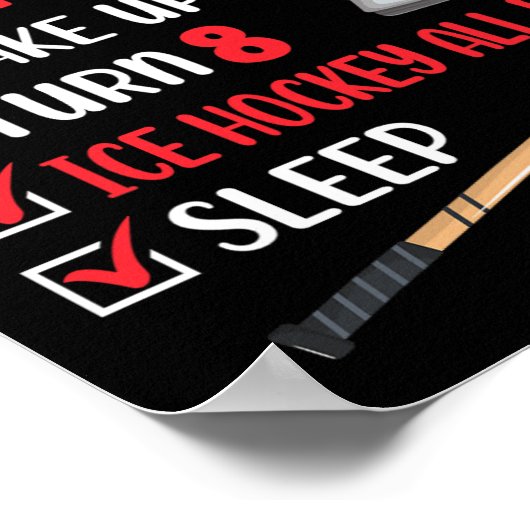 8 Jaar Oud IJshockey Verjaardagsfeest 8e Jongen Da Poster (Hoek)