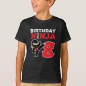 8 Jaar Oud Karate Ninja Party Kinder 8e Verjaardag T-shirt (Voorkant)
