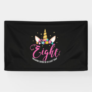 8 jaar oud meisje van de geboorte Gifts Unicorn 8t Spandoek
