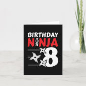 8 Jaar Oud Ninja Party Sterren Kinder 8e Verjaarda Kaart (Voorkant)