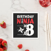 8 Jaar Oud Ninja Party Sterren Kinder 8e Verjaarda Servet (Insitu)