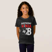 8 Jaar Oud Ninja Party Sterren Kinder 8e Verjaarda T-shirt (Voorkant volledig)
