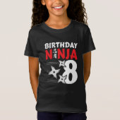 8 Jaar Oud Ninja Party Sterren Kinder 8e Verjaarda T-shirt (Voorkant)