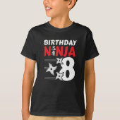 8 Jaar Oud Ninja Party Sterren Kinder 8e Verjaarda T-shirt (Voorkant)