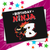8 Jaar Oud Stripboek Stijl Ninja 8e Verjaardag Briefkaart