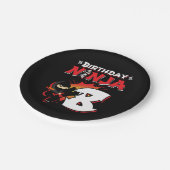 8 Jaar Oud Stripboek Stijl Ninja 8e Verjaardag Papieren Bordje (Gekanteld)