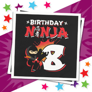 8 Jaar Oud Stripboek Stijl Ninja 8e Verjaardag Servet
