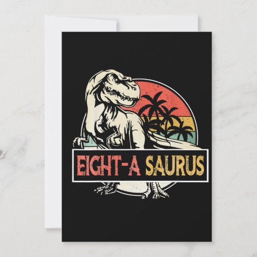 8 jaar oud T-Rex Dinosaurus Verjaardagscadeau Kaart (Achterkant)