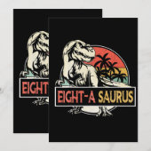 8 jaar oud T-Rex Dinosaurus Verjaardagscadeau Kaart (Voorkant / Achterkant)