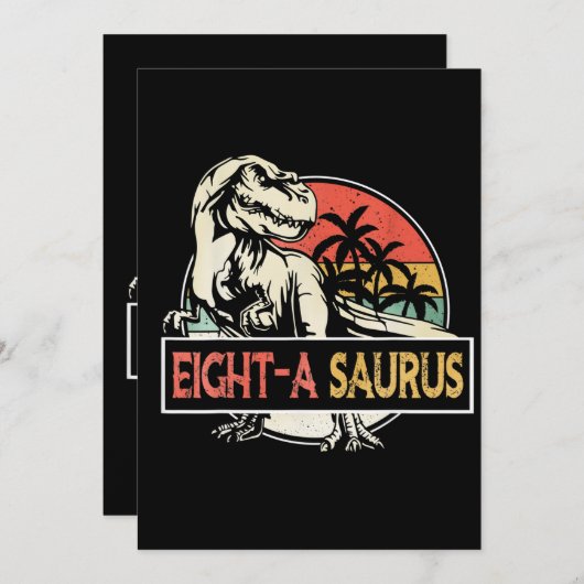 8 jaar oud T-Rex Dinosaurus Verjaardagscadeau Kaart (Voorkant / Achterkant)