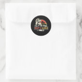 8 jaar oud T-Rex Dinosaurus Verjaardagscadeau Ronde Sticker (Tas)