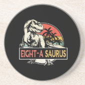 8 jaar oud T-Rex Dinosaurus Verjaardagscadeau Zandsteen Onderzetter (Voorkant)