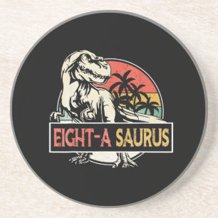 8 jaar oud T-Rex Dinosaurus Verjaardagscadeau Zandsteen Onderzetter