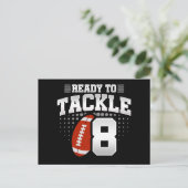 8 Jaar Oud Tackle Football Feestje Kinderen 8e Ver Briefkaart (Staand voorkant)