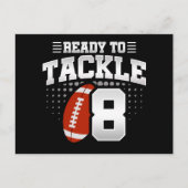 8 Jaar Oud Tackle Football Feestje Kinderen 8e Ver Briefkaart (Voorkant)