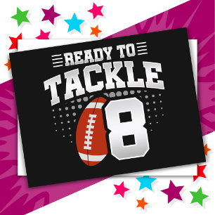 8 Jaar Oud Tackle Football Feestje Kinderen 8e Ver Briefkaart