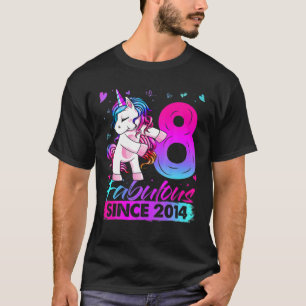 8 jaar oud Unicorn Flossing 8th Birthday Girl Uni T-shirt