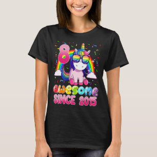 8 jaar oud Unicorn Geweldige sinds 2015 8e verjaar T-shirt