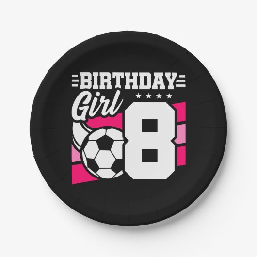 8 Jaar Oud Voetbal Football Feest 8e Verjaardag Me Papieren Bordje (Voorkant)