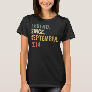 8 jaar oude 8e verjaardag Legende sinds 2 septembe T-shirt