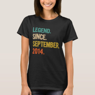 8 jaar oude 8e verjaardag Legende sinds 2 septembe T-shirt