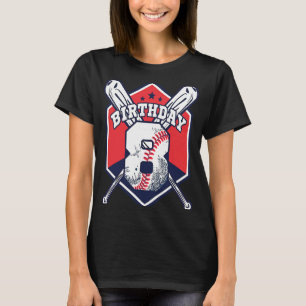 8 jaar oude achtste Baseball Birthday Party Theme  T-shirt