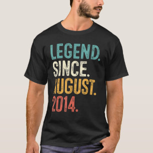 8 jaar oude achtste verjaardag jongen legend sinds t-shirt