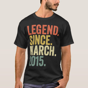 8 jaar oude achtste verjaardag Legende sinds maart T-shirt