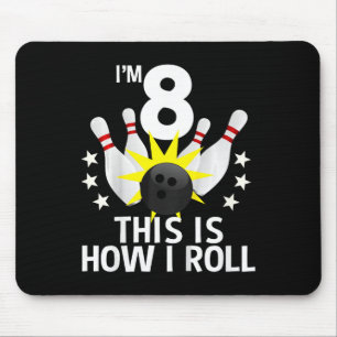8 jaar oude bowling verjaardagsfeestje Shirt hoe i Muismat