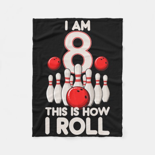 8 jaar oude bowlingfeest 8e verjaardag is hoe ik r fleece deken (Voorkant)