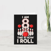 8 jaar oude bowlingfeest 8e verjaardag is hoe ik r kaart (Voorkant)